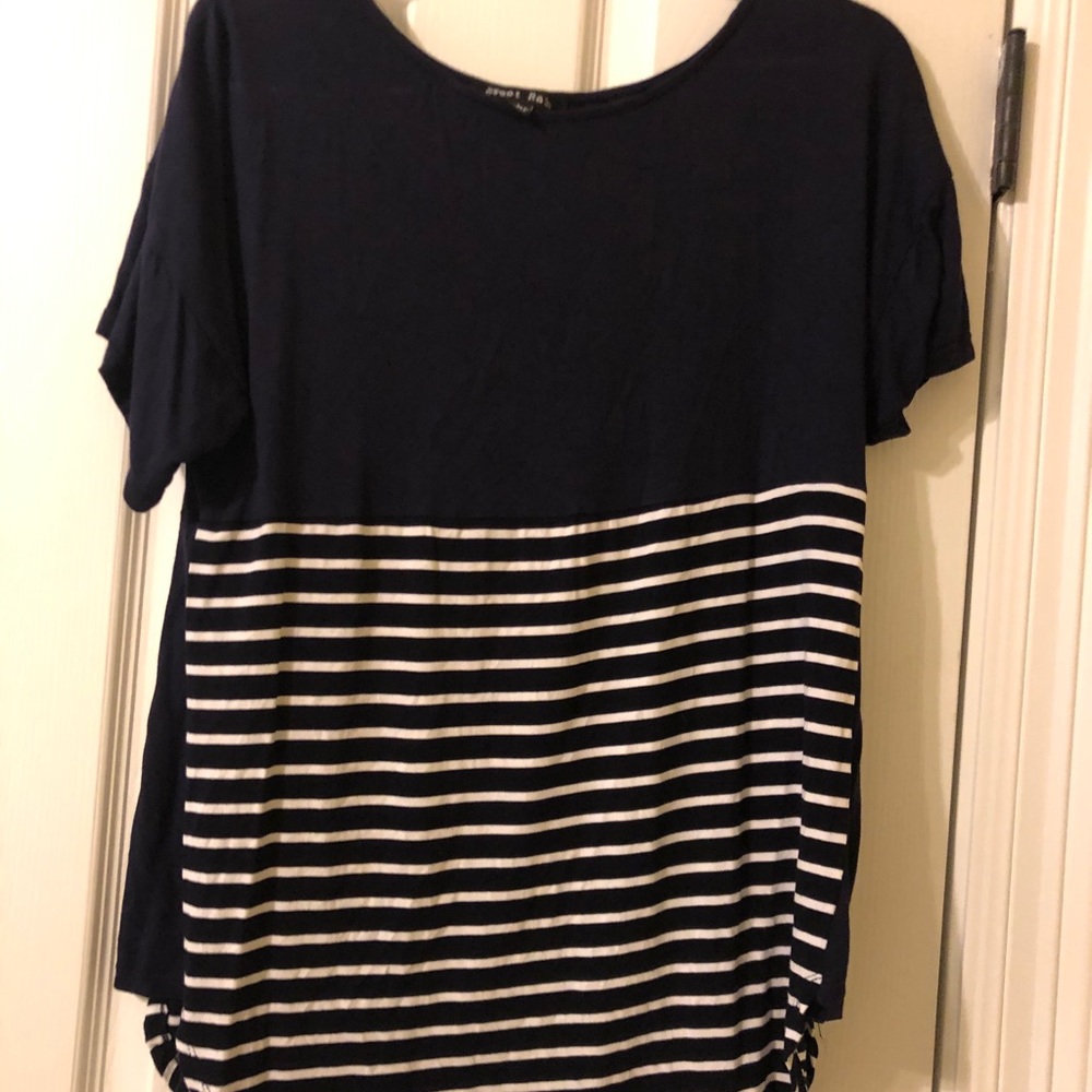 Navy with White stripes top